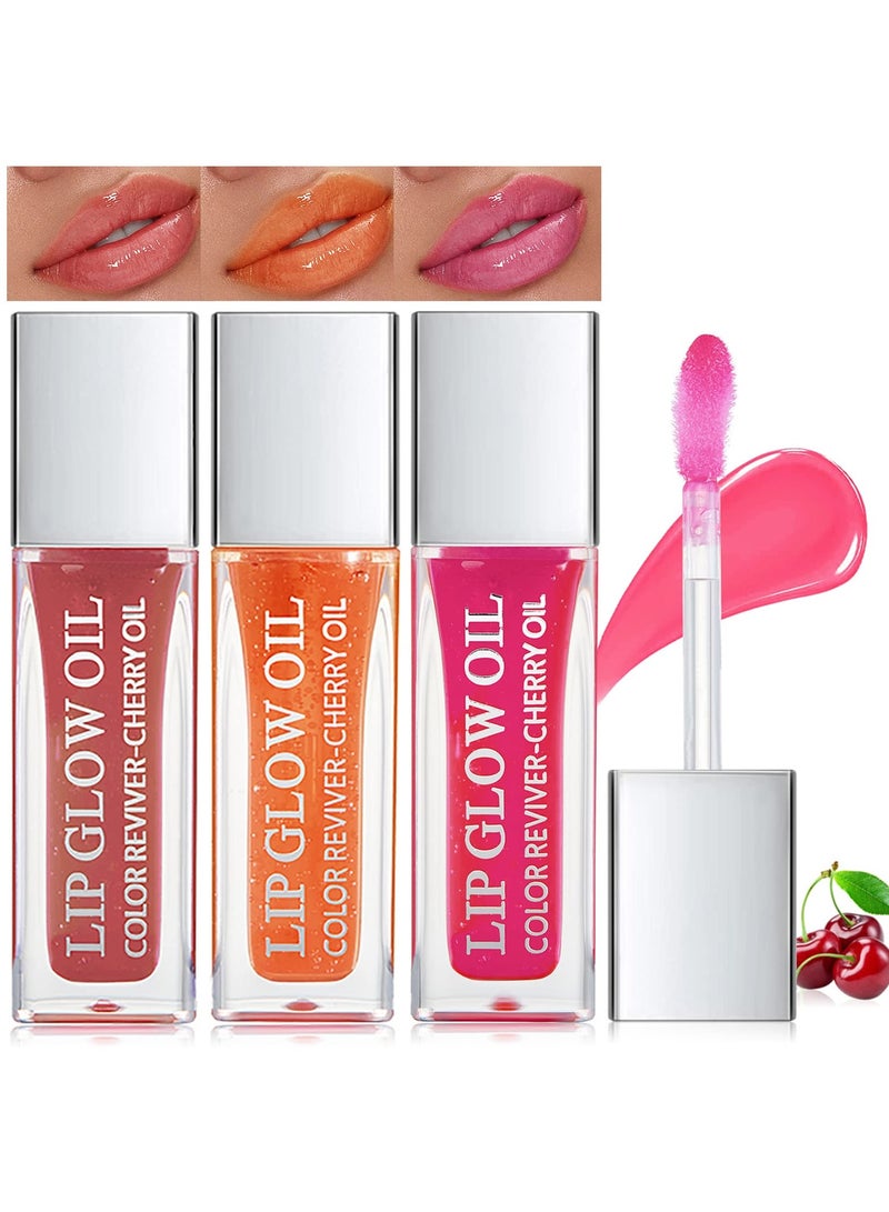 SYOSI 3 Pcs Plumping Lip Oils, Hydrating Lip Gloss Smooth Moisturizing Lip Oil Transparent Toot Lip Oil for Lip Care & Long-lasting Moisturizing - Image 1