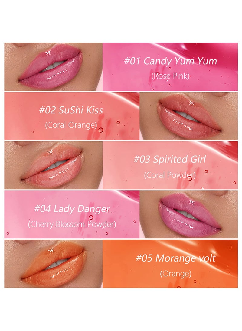 SYOSI 3 Pcs Plumping Lip Oils, Hydrating Lip Gloss Smooth Moisturizing Lip Oil Transparent Toot Lip Oil for Lip Care & Long-lasting Moisturizing - Image 5