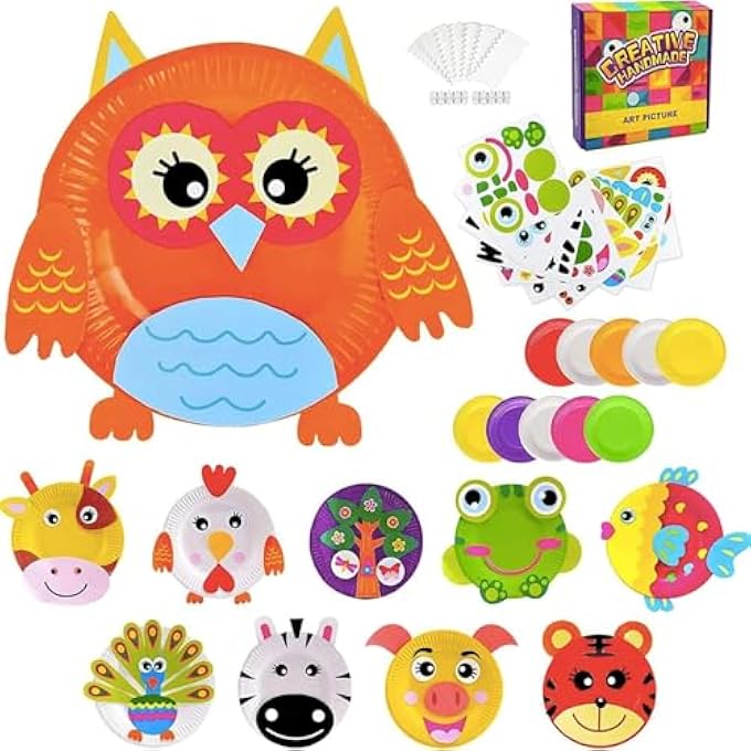 Creative 10PCS PAPER PLATE ART KIT FOR KIDS PAPER PLATE ANIMALS CRAFT KITS FOR KIDS CRAFTS FOR 3-12 YEAR OLDS PRESCHOOL EDUCATION BOYS AND GIRLS BEST HALLOWEEN CHRISTMAS BIRTHDAY HOLIDAY GIFTS - Image 2