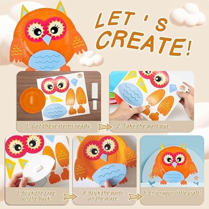 Creative 10PCS PAPER PLATE ART KIT FOR KIDS PAPER PLATE ANIMALS CRAFT KITS FOR KIDS CRAFTS FOR 3-12 YEAR OLDS PRESCHOOL EDUCATION BOYS AND GIRLS BEST HALLOWEEN CHRISTMAS BIRTHDAY HOLIDAY GIFTS - Image 4