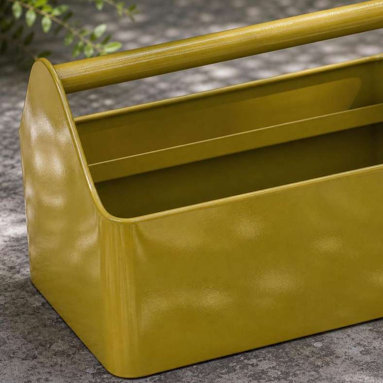Pan Home Meadow Metal Garden Tool Caddy with Handle 30x16.8x16.2cm - Yellow - 223TND9900198 - Image 2