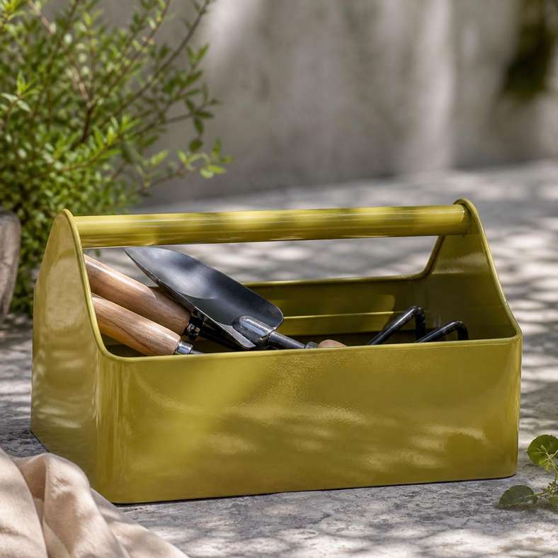 Pan Home Meadow Metal Garden Tool Caddy with Handle 30x16.8x16.2cm - Yellow - 223TND9900198 - Image 1