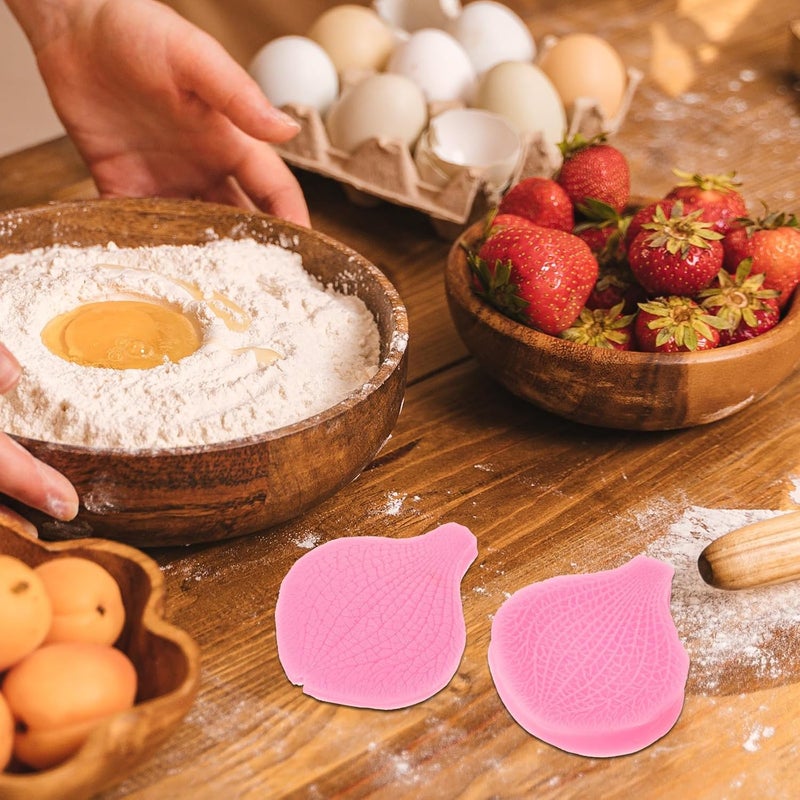 Silicone Fondant Petals Cake Mold 2 Pairs Light Pink Butterfly Flower Baking Molds DIY Cake Decorating Tool for Home Pastry and Dessert - Image 5