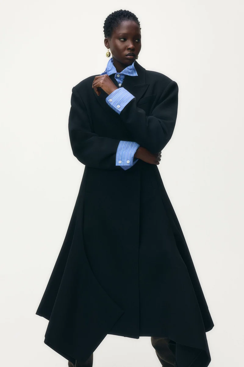 اتش اند ام معطف من مزيج الصوف