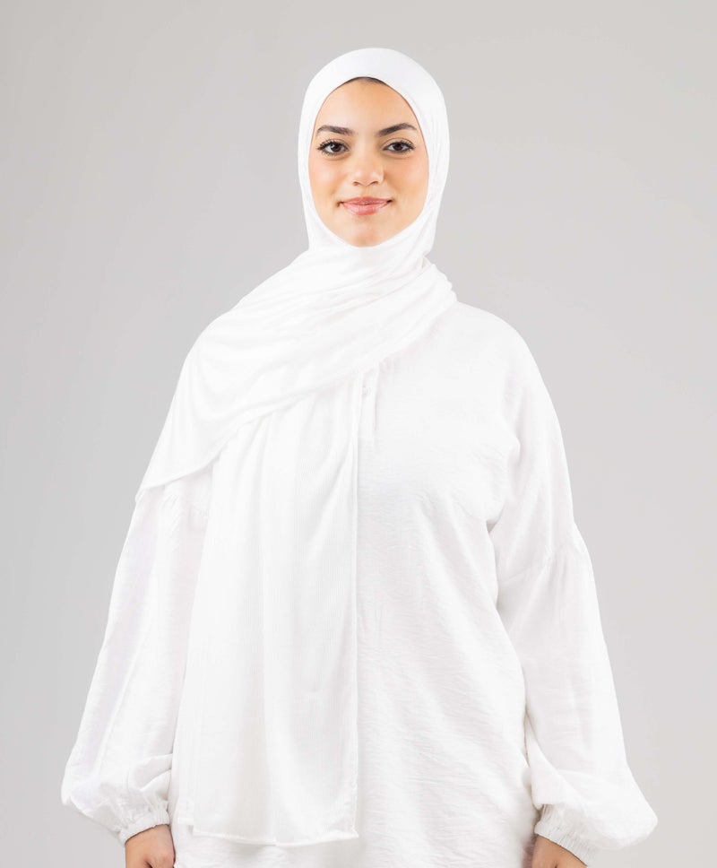 Elegant Offwhite Cotton Lycra Scarf
