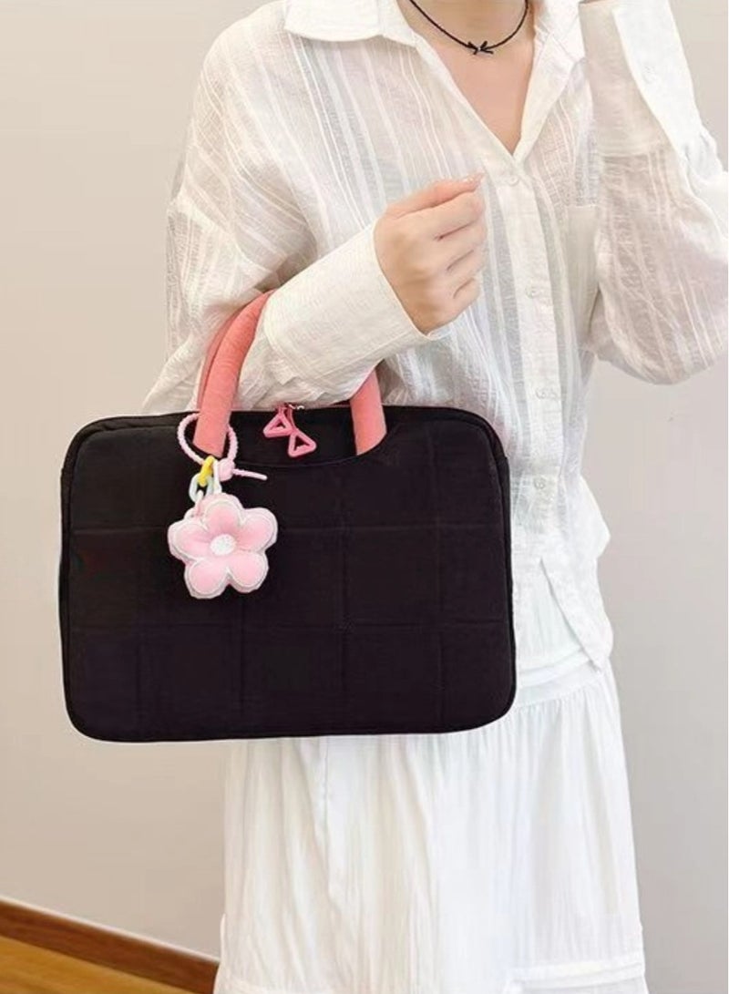 UrbanNest Laptop Bag 14/13 Sleeve Case, Water Resistant, Cute, Fashion, for Apple MacBook Pro/Air, Huawei, HP, Dell, Xiaomi and Other (Black), for Women, Gift - Image 2