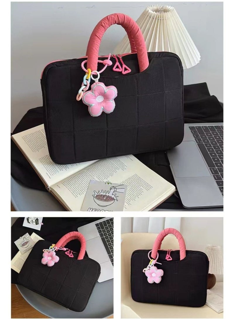 UrbanNest Laptop Bag 14/13 Sleeve Case, Water Resistant, Cute, Fashion, for Apple MacBook Pro/Air, Huawei, HP, Dell, Xiaomi and Other (Black), for Women, Gift - Image 3