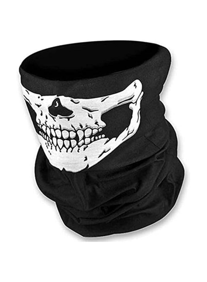 Black Unseamed Multifunctional Headband Skull Bandana Helmet Neck Face Mask Thermal Scarf Halloween Props - Image 1