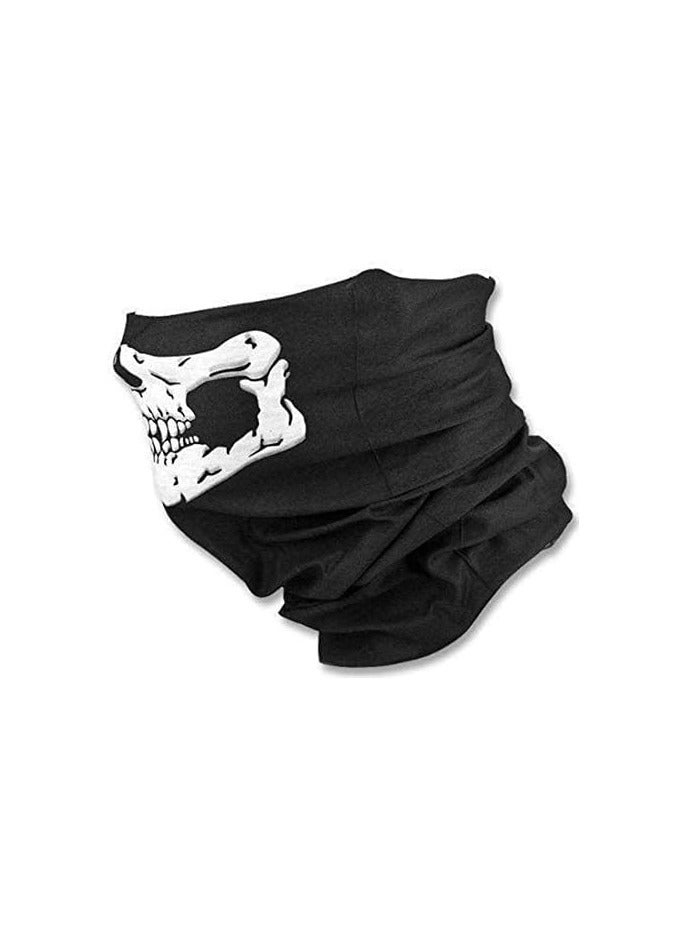 Black Unseamed Multifunctional Headband Skull Bandana Helmet Neck Face Mask Thermal Scarf Halloween Props - Image 4