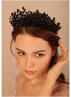 BERYUAN Women Bridal Crystal Pearls Hair Crown Wedding Hair Piece Silver Bride Headband For Wedding Princess Headpiece For Brides Boho Hair Accessory For Women And Girls  - Image 2