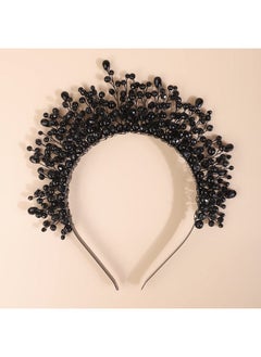 BERYUAN Women Bridal Crystal Pearls Hair Crown Wedding Hair Piece Silver Bride Headband For Wedding Princess Headpiece For Brides Boho Hair Accessory For Women And Girls  - Image 3