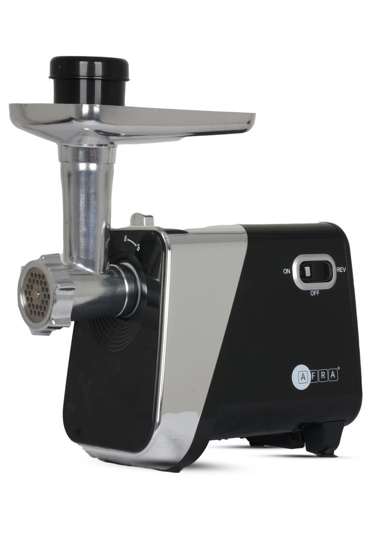 AFRA AFRA Meat Grinder, 1800w, 2kg Capacity, Aluminum Construction, Stainless Steel Cross Knife, food storage pusher, kibbeh & sausage attachment, AF-1800MGBK, 2 Year Warranty  - Image 4