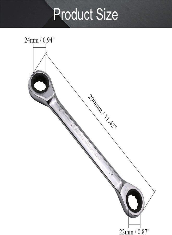 Heyiarbeit Ratcheting Wrench, 22mm x 24mm Metric Double Box End 1pcs - Image 3