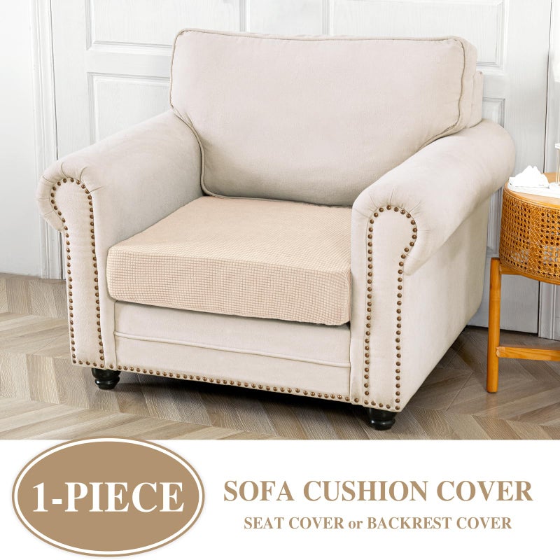 LA MEACK غلاف مقعد La Meack Cochion Costion Costion Cover Cover Cover Cover Cover Cover Cover Siprical Slipcovers Slipcovers Protector (قطعة واحدة للمقعد أو مسند الظهر الأريكة الطبيعي) - Image 2
