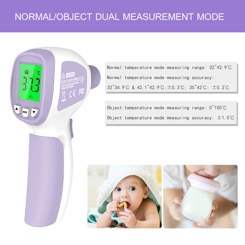 LCD Digital IR Thermometer Non-contact Infrared Forehead Thermometer Fever Thermometer Dual Mode Temperature Meter with Fever Alarm Data Storage - Image 4