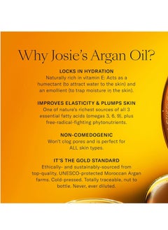 josie maran Josie Maran Pure Argan Oil - Hydrating Argan Oil for Hair, Skin & Nails - Everyday Oil Made With Vitamin E + Essential Fatty Acids for Dry Skin - Improves Elasticity & Smoothes Fine Lines (1.7 oz)  - Image 3