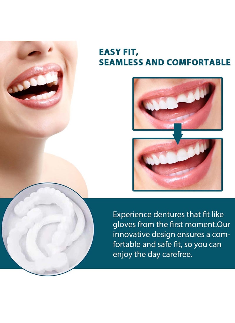 Generic Fake Teeth, 2 PCS Veneers Dentures Socket for Women and Men,Covering Imperfect Teeth,Nature and Comfortable Veneers to Regain Confident Smile.  - Image 1