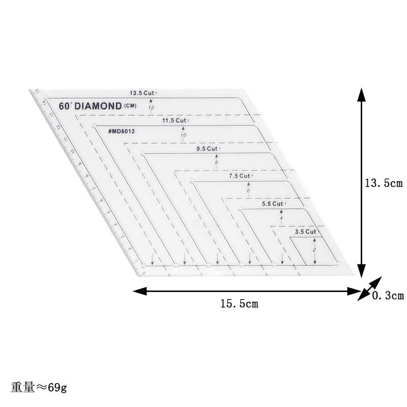 Diamond Patchwork Ruler Tool Ruler Diamond Ruler Hexagon Ruler Diy Patchwork Manual Drawing Ruler - Image 3