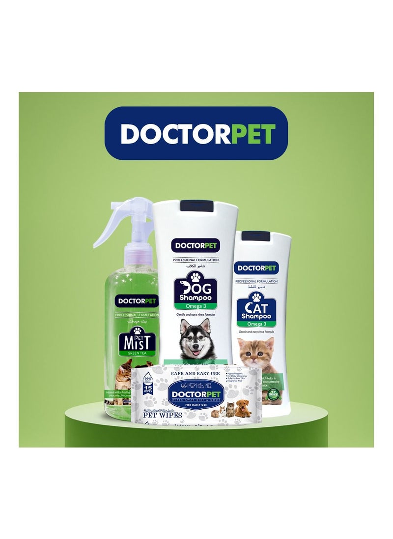 DOCTERPET Doctor Pet Dog Shampoo Omega-3 400ML – Moisturizing, Hypo-Allerginic, Gentle Formula for Soft, Healthy Coat & Skin  - Image 5
