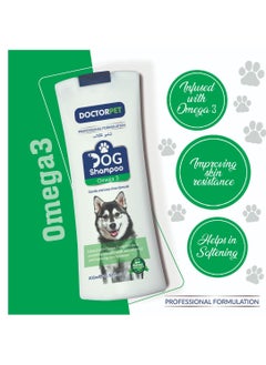 DOCTERPET Doctor Pet Dog Shampoo Omega-3 400ML – Moisturizing, Hypo-Allerginic, Gentle Formula for Soft, Healthy Coat & Skin  - Image 4