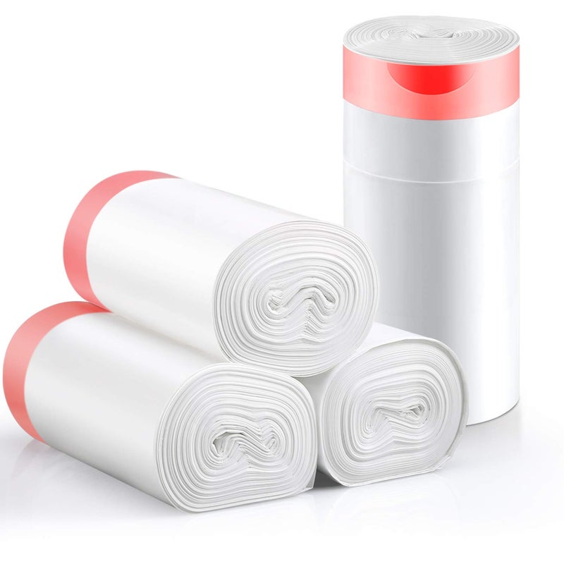 Small Trash Bags KONE 192 Count 4 Gallon Drawstring Extra Thick Garbage Bags Wastebasket Bin Liners Plastic Trash Bags for Bathroom Bedroom Office Car Kitchen Home