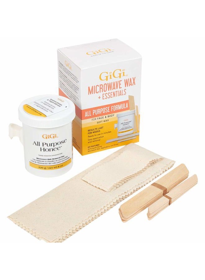 GiGi شمع إزالة الشعر بالميكروويف من جي جي، عسل متعدد الاستخدامات، مع المستلزمات - Image 1