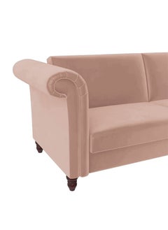 Simple 2 In 1 Sofabed 3-Seater Upholstered With Velvet 82.5x237.5x86 cm-Pink - pzsku/Z491E3F271325E3767F73Z/45/_/1655193601/3fdcf19f-b2de-48a8-996c-2155c755f61b