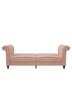 Simple 2 In 1 Sofabed 3-Seater Upholstered With Velvet 82.5x237.5x86 cm-Pink - pzsku/Z491E3F271325E3767F73Z/45/_/1655193601/871d9527-c771-460f-99fb-c81785e3f142