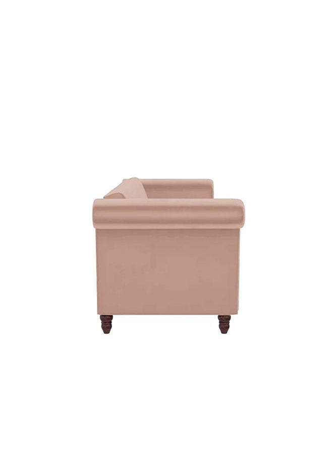 ريغال إن هاوس - كنب سرير 2 في 1 بتصميم بسيط 3 مقاعد منجدة بالمخمل  -زهري82.5x237.5x86 cm - Image 1
