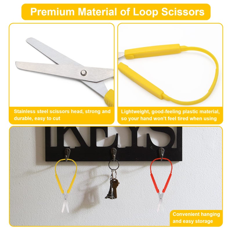 Windspeed 3Pcs Windspeed Spring Loop Scissors - Mini Training Scissors With Colorful Grip and Easy-Open Squeeze Handles for Special Needs and Elderly - Image 3