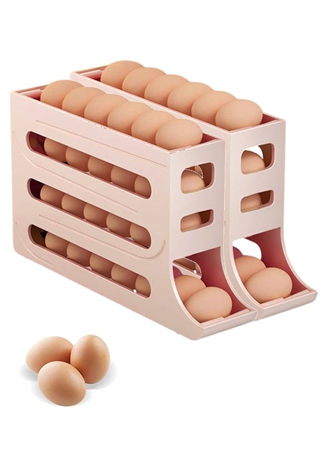 BarPros 4 Layer Egg Roll Dispenser, 30 Egg Organizer for Refrigerator, Egg Storage Box - Keep Your Eggs Fresh and Organized - 2Pcs  - Image 1