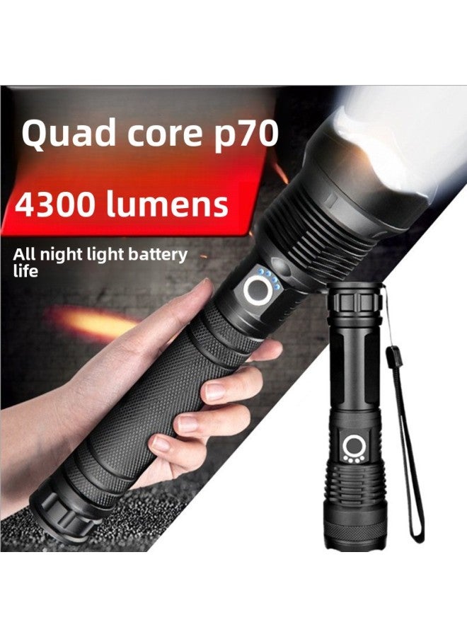 P70 Telescopic Zoom Flashlight USB Charging P90 Outdoor Searchlight P50 Flashlight-Product Specifications:Long P70 Flashlight (26650 Lithium Battery 2) - Image 2