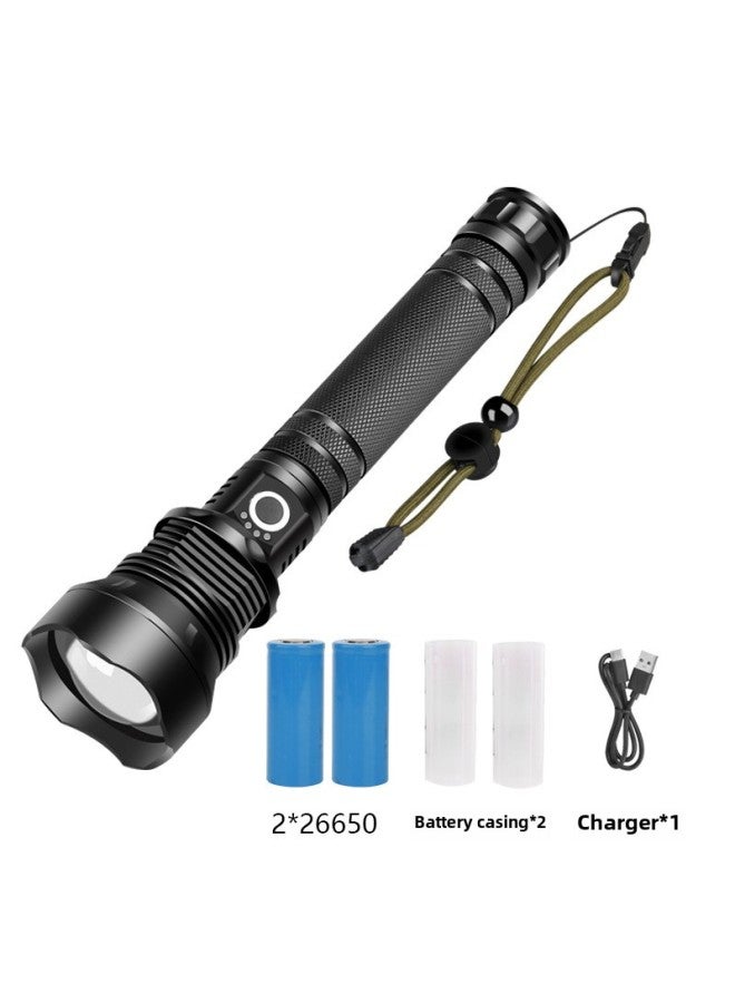 P70 Telescopic Zoom Flashlight USB Charging P90 Outdoor Searchlight P50 Flashlight-Product Specifications:Long P70 Flashlight (26650 Lithium Battery 2) - Image 1
