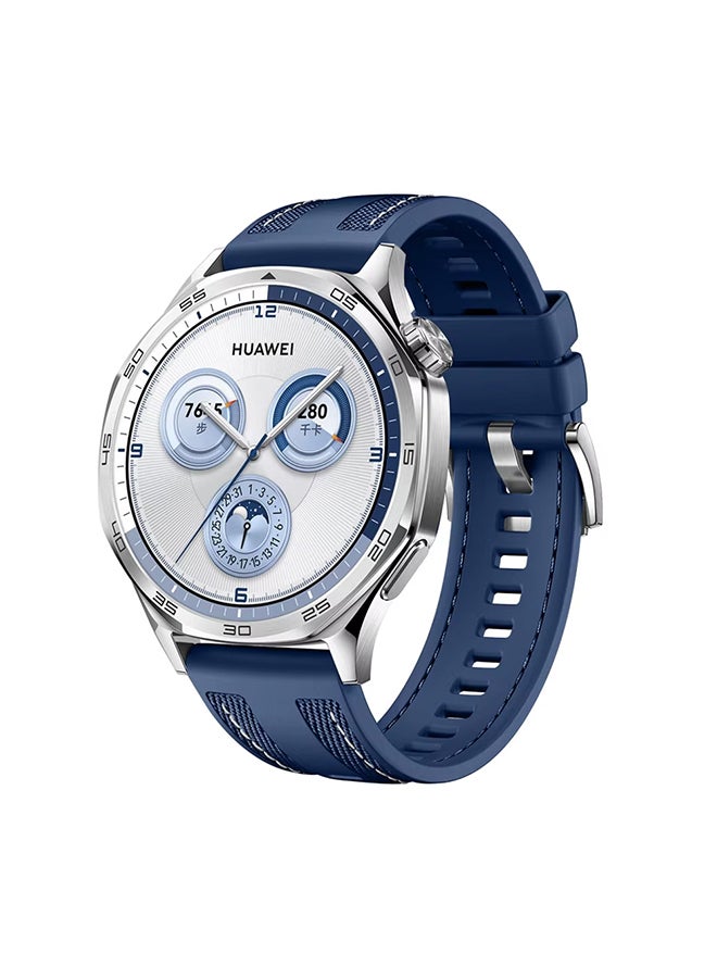 O Ozone 22mm Nylon Strap For HUAWEI Watch GT 5 / GT 4 / GT 3 / GT 2 Pro / Watch 4 /5 Pro 46mm, Nylon& Silicone Replacement Watch Strap for Men and Women-Blue - Image 1