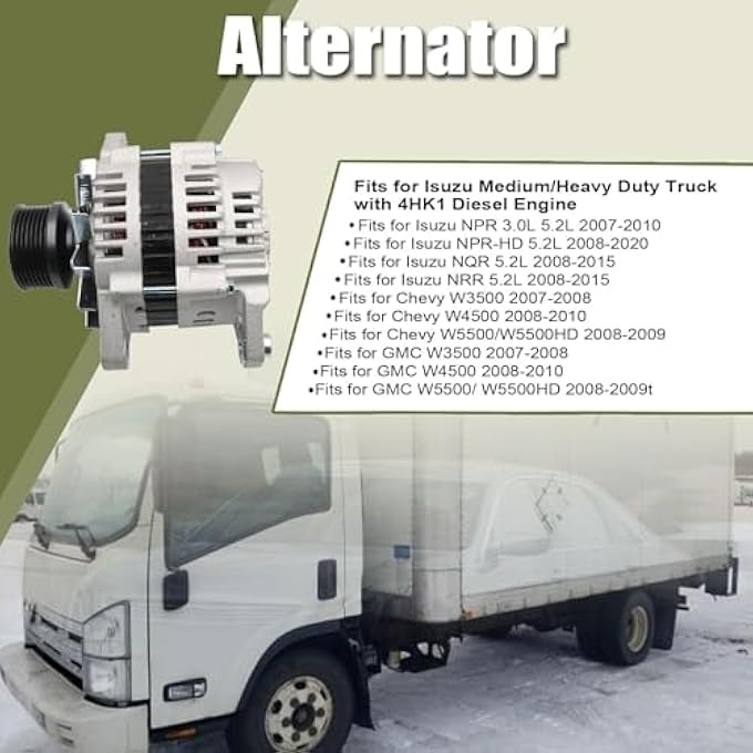 Priprilod Alternator fit for Isuzu NPR 3.0/5.2L 2007-2010 fit for Isuzu NPR-HD 5.2L 2008-2020 fit for Isuzu NQR NRR 5.2L 2008-2015 for Chevy W3500/4500/5500 2007-2010 110A 12V LR1110-733 8980750250 LR1110-733C - Image 5