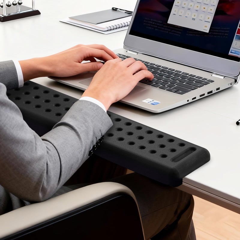 Leolee L-Shaped Desk Long Wrist Rest Elbow 60CM, Black Memory Foam Arm Rest for Desk with Non-Slip Base, Ergonomic Desk Edge Cushion, Wrist Support for Computer Keyboard, Typing, Office, Home - Image 5