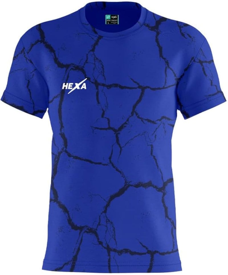 HEXA Hexa Sportswear Master 72 Performance T-Shirt for Men &amp; Women - Dry-Fit, Anti-Bacterial- Blue - Size - M 16000-Blue- Size -M