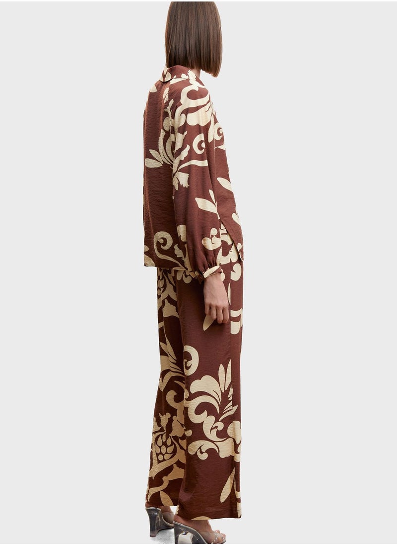 MANGO - Tie Detail Printed Top - Image 1