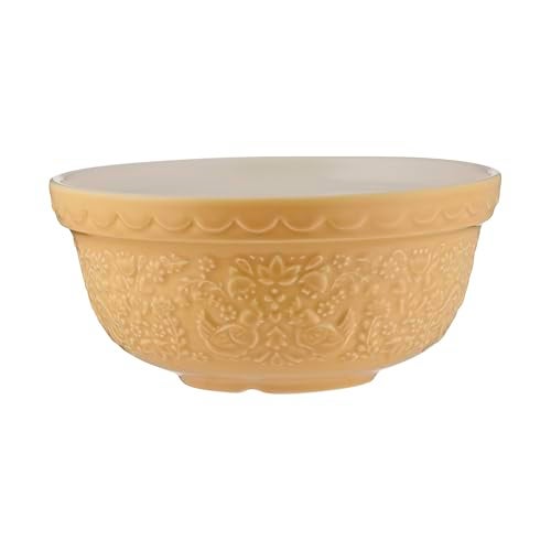 Mason Cash Home to Roost Mixing Bowl 21cm 11 Litre Earthenware Bowl with Embossed Hen Cockerel Design Ideal for Smaller Batches of Dough Pastry Cake Dishwasher Safe - Image 1