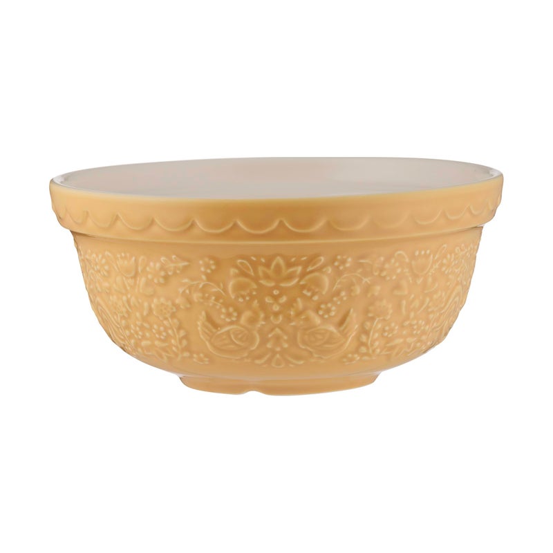 Mason Cash Home to Roost Mixing Bowl 21cm 11 Litre Earthenware Bowl with Embossed Hen Cockerel Design Ideal for Smaller Batches of Dough Pastry Cake Dishwasher Safe - Image 2