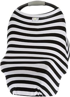 Itzy Ritzy 4-in-1 Nursing Cover, Car Seat Cover, Shopping Cart Cover and Infinity Scarf â€“ Breathable, Multi-Use Mom Boss Breastfeeding Cover, Black & White Stripe, 1 Count (Pack of 1) - pzsku/Z491EE0FE23EB8DA91B7CZ/45/_/1717887386/aa36508a-7fae-47ce-ac7d-fe82b3c80e88