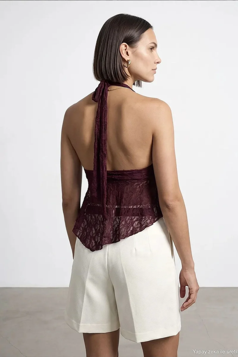 Dilvin Burgundy Red DILVIN Women’s Polyamide Elastane Blouse for Women | Best Price UAE