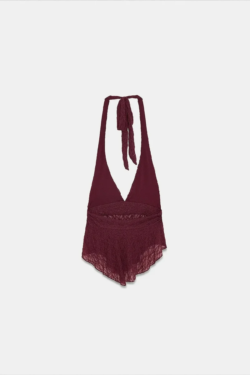 Dilvin Burgundy Red DILVIN Women’s Polyamide Elastane Blouse for Women | Best Price UAE