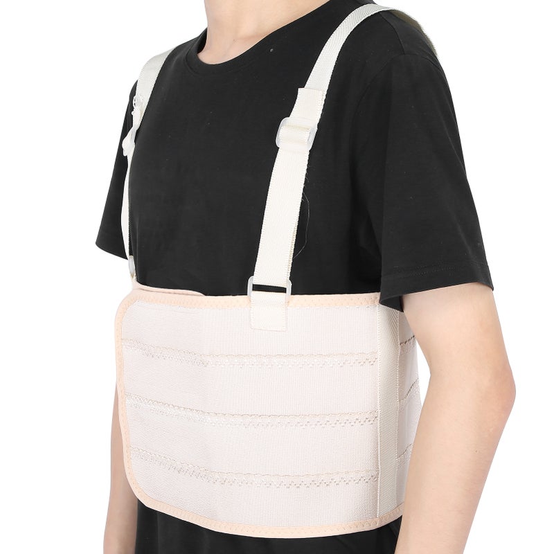 Rib Fracture Strap Adjustable Chest Support Brace Breathable Lumbar Protector Belt2XL - Image 4