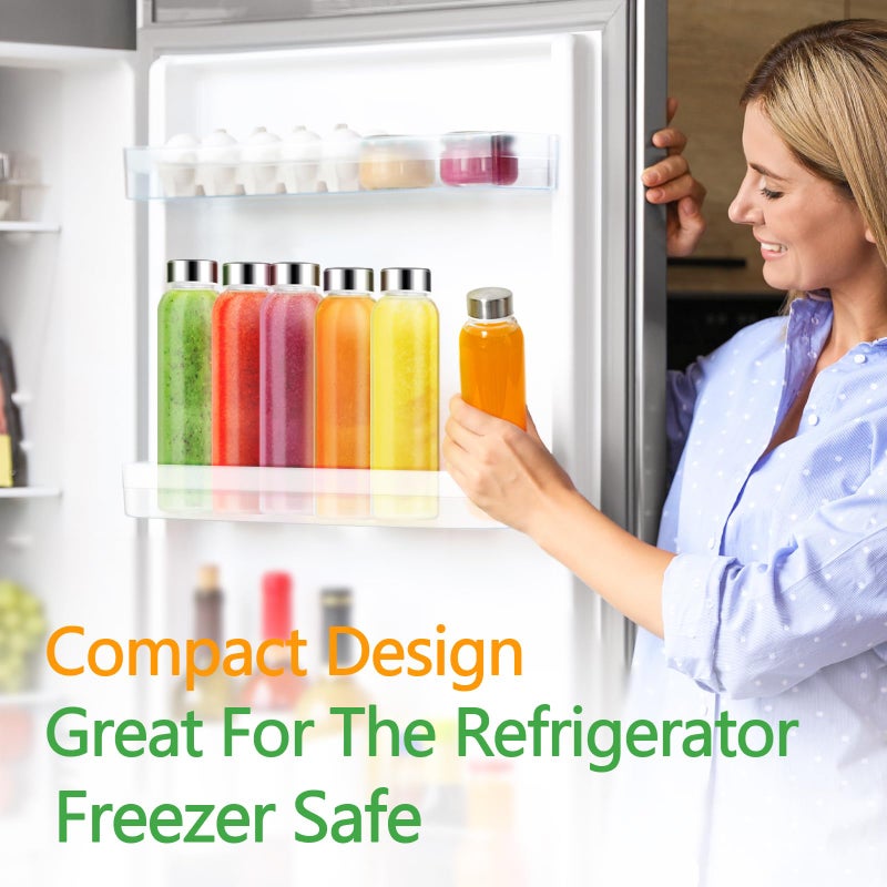 Zukro Glass Water Bottles with Lids 24 oz, 3 Pack Reusable Juice Bottles With Stainless Steel Airtight Cap for Juicing, Leak Proof Clear Drinking Jar Beverage storage container for Fridge, BPA Free - Image 3