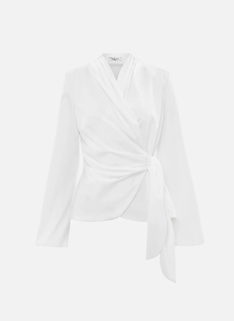 Lichi Flared blouse with waist ribbons