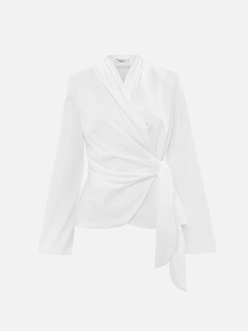 Lichi Flared blouse with waist ribbons