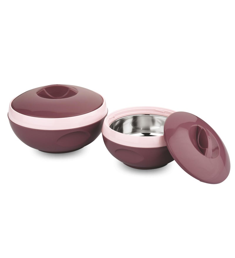 Asian Plastowares Sonic Inner Steel Casserole Set of 3 (1000ml & 1500ml) | Premium Insulated ISI-Certified Hotpot Combo | Elegant Serveware Gift Box | Brown - Image 2