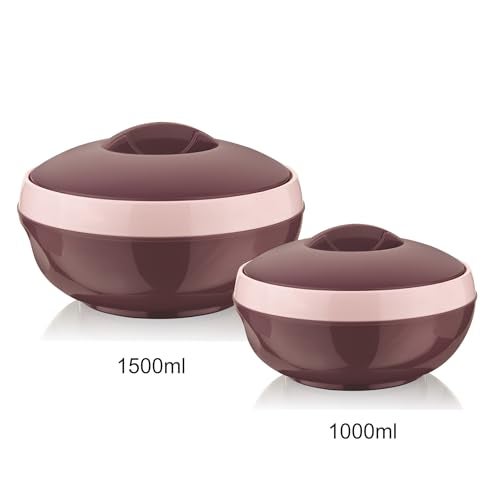 Asian Plastowares Sonic Inner Steel Casserole Set of 3 (1000ml & 1500ml) | Premium Insulated ISI-Certified Hotpot Combo | Elegant Serveware Gift Box | Brown - Image 3