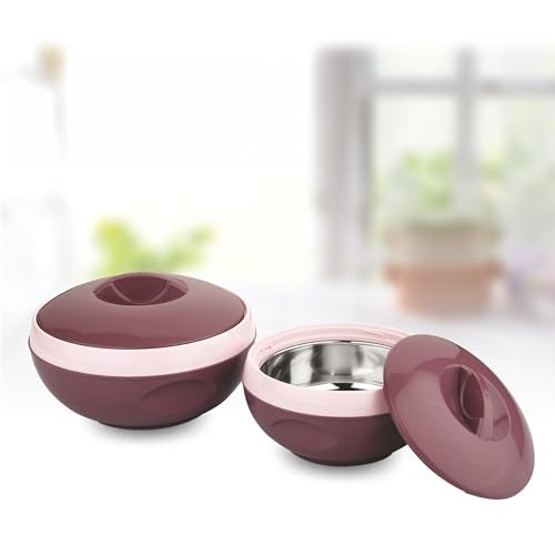 Asian Plastowares Sonic Inner Steel Casserole Set of 3 (1000ml & 1500ml) | Premium Insulated ISI-Certified Hotpot Combo | Elegant Serveware Gift Box | Brown - Image 4